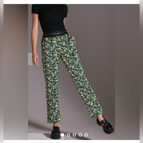 Scotch & Soda Wide Leg Ankle Trouser Pants Elastic Logo Waistband small - Picture 1 of 6